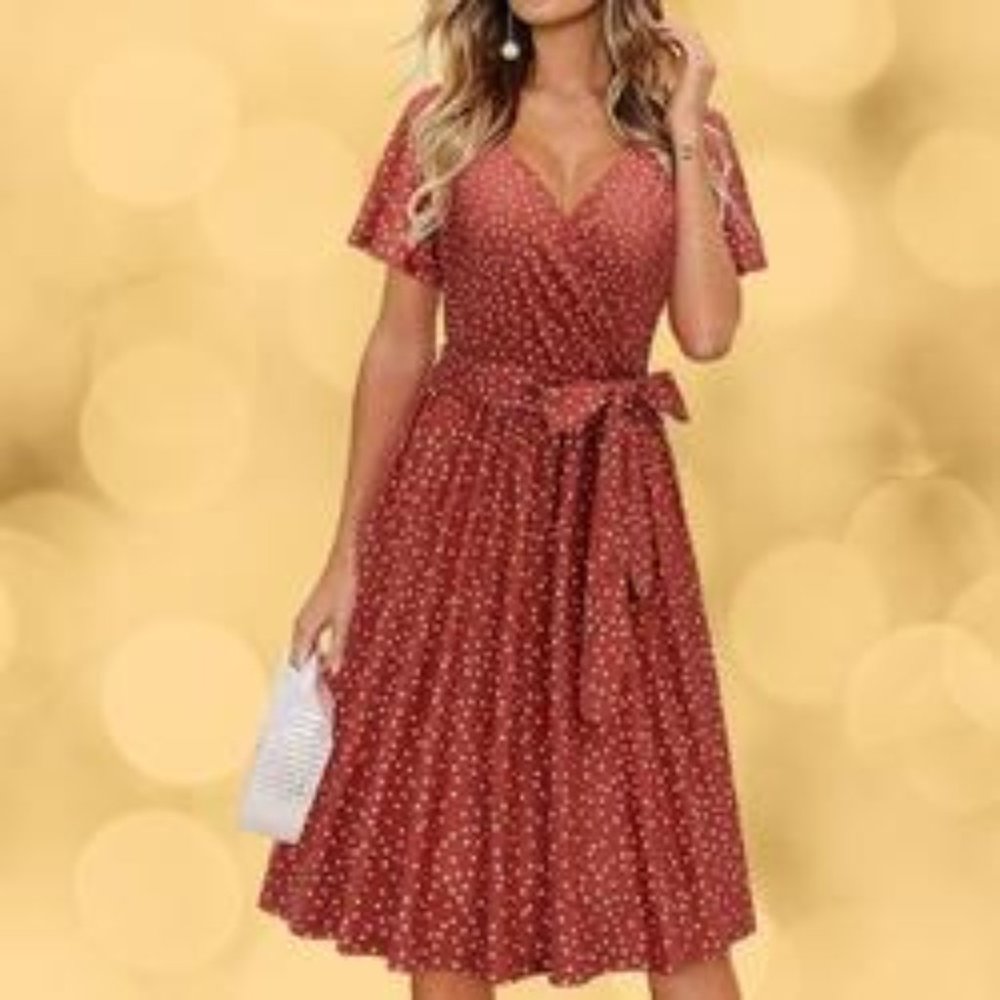 Large Wrap Style Dress Burnt Orange